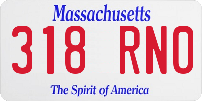 MA license plate 318RN0