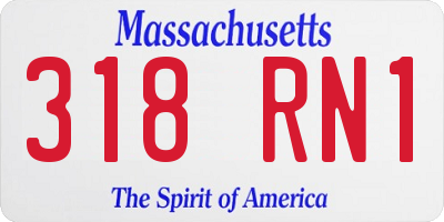 MA license plate 318RN1