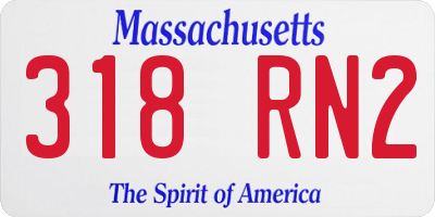 MA license plate 318RN2