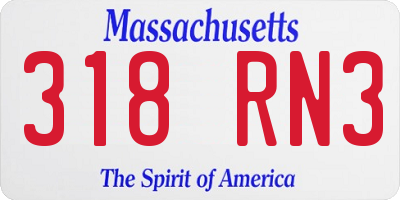 MA license plate 318RN3