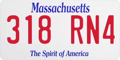MA license plate 318RN4