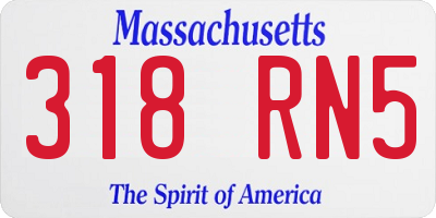 MA license plate 318RN5