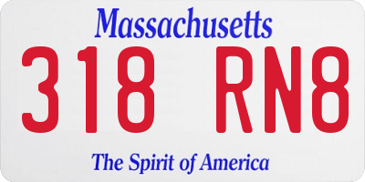 MA license plate 318RN8