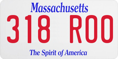 MA license plate 318RO0