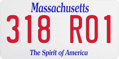 MA license plate 318RO1