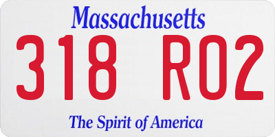 MA license plate 318RO2