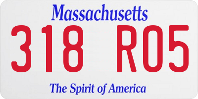 MA license plate 318RO5