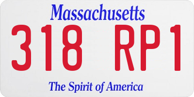 MA license plate 318RP1