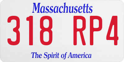 MA license plate 318RP4