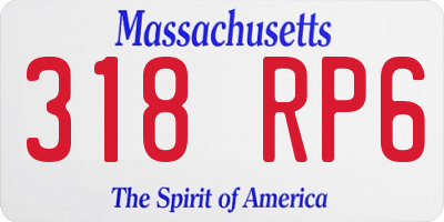 MA license plate 318RP6