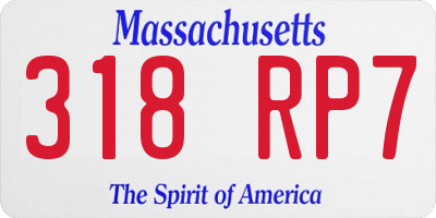 MA license plate 318RP7