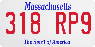 MA license plate 318RP9