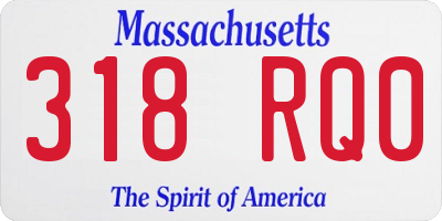 MA license plate 318RQ0