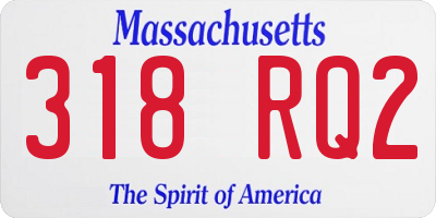 MA license plate 318RQ2