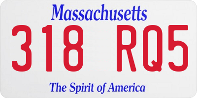 MA license plate 318RQ5