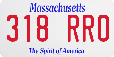MA license plate 318RR0