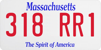 MA license plate 318RR1