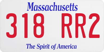 MA license plate 318RR2
