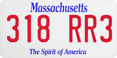 MA license plate 318RR3