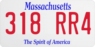 MA license plate 318RR4