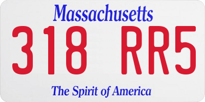 MA license plate 318RR5