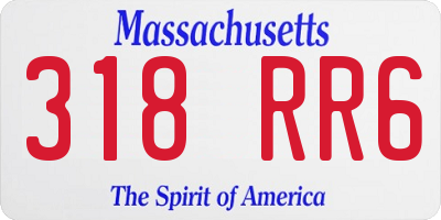 MA license plate 318RR6