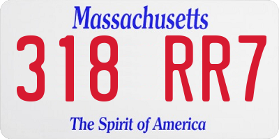 MA license plate 318RR7