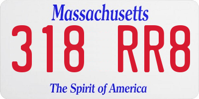 MA license plate 318RR8