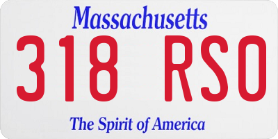 MA license plate 318RS0