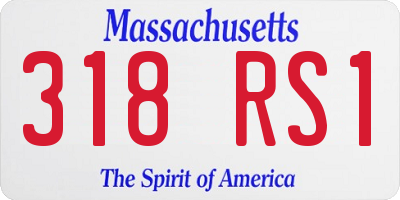 MA license plate 318RS1