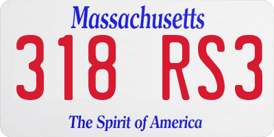 MA license plate 318RS3