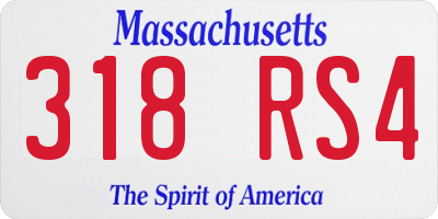 MA license plate 318RS4