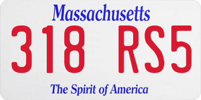 MA license plate 318RS5
