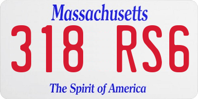 MA license plate 318RS6