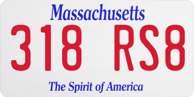 MA license plate 318RS8