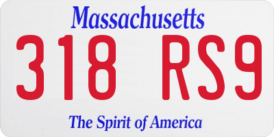 MA license plate 318RS9