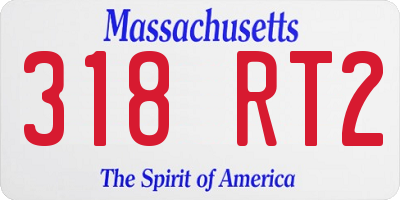 MA license plate 318RT2