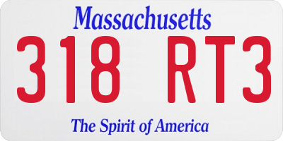 MA license plate 318RT3