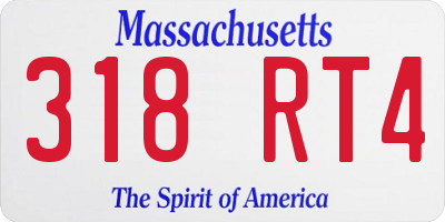 MA license plate 318RT4