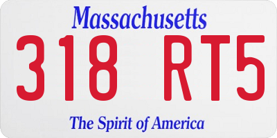 MA license plate 318RT5