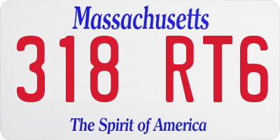MA license plate 318RT6