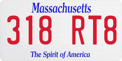 MA license plate 318RT8