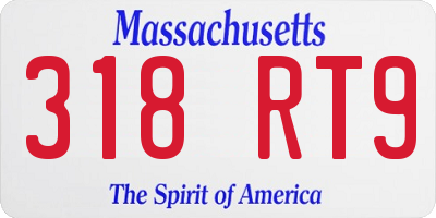 MA license plate 318RT9