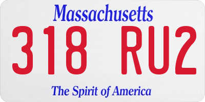 MA license plate 318RU2