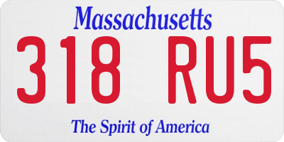 MA license plate 318RU5