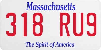 MA license plate 318RU9
