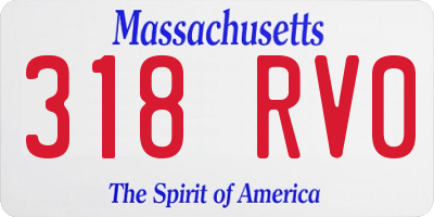 MA license plate 318RV0