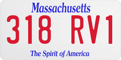 MA license plate 318RV1
