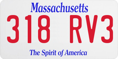MA license plate 318RV3