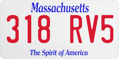 MA license plate 318RV5